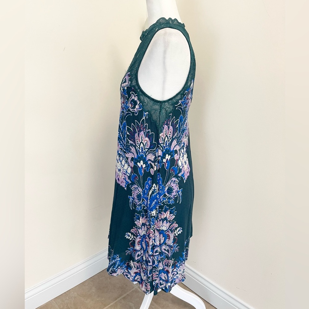 Intimately Free People Marsha Green Floral Lace Slip Dress – Feminine & Flowy! - Picture 8 of 12